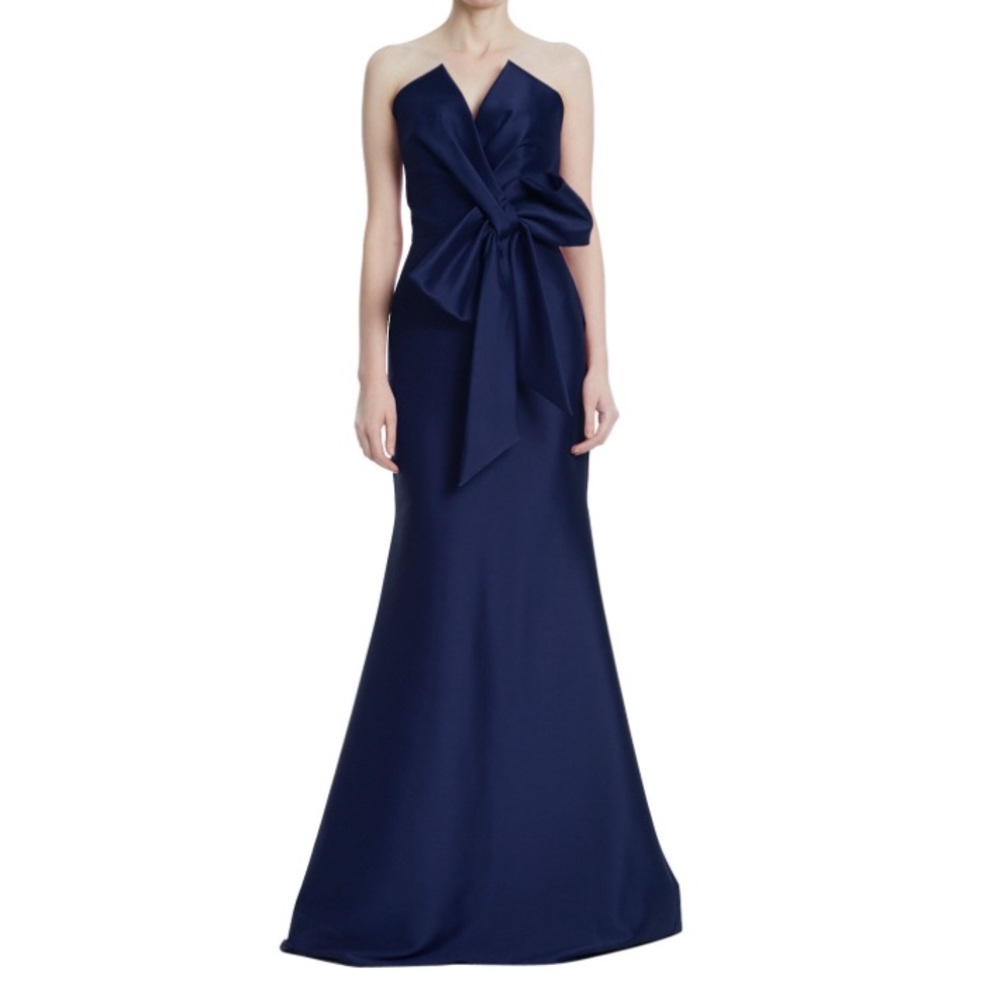 Navy Badgley mischka bow dress. Worn once